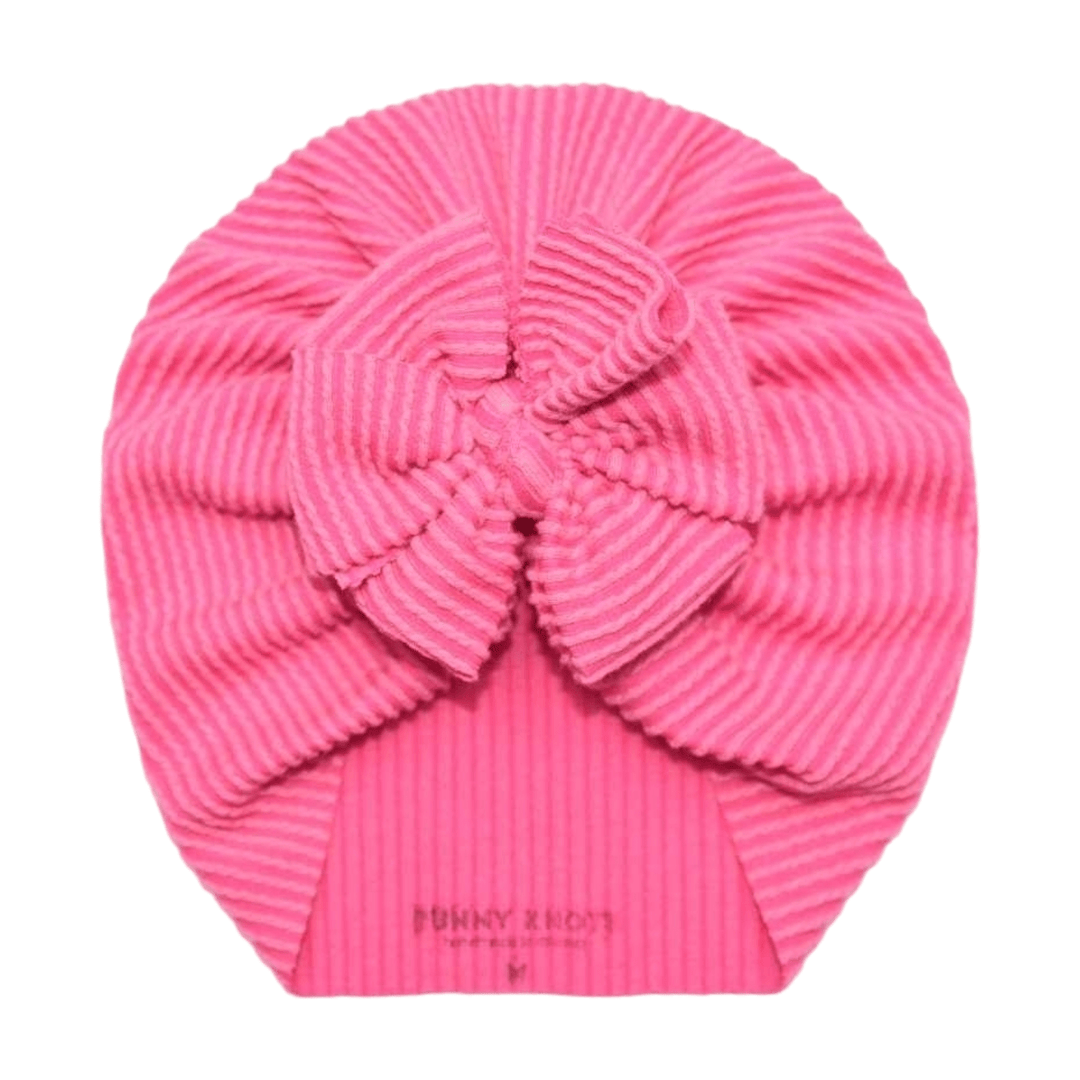 Sophia | Pop Pink | Chunky Rib Headwrap - Bunny Knots