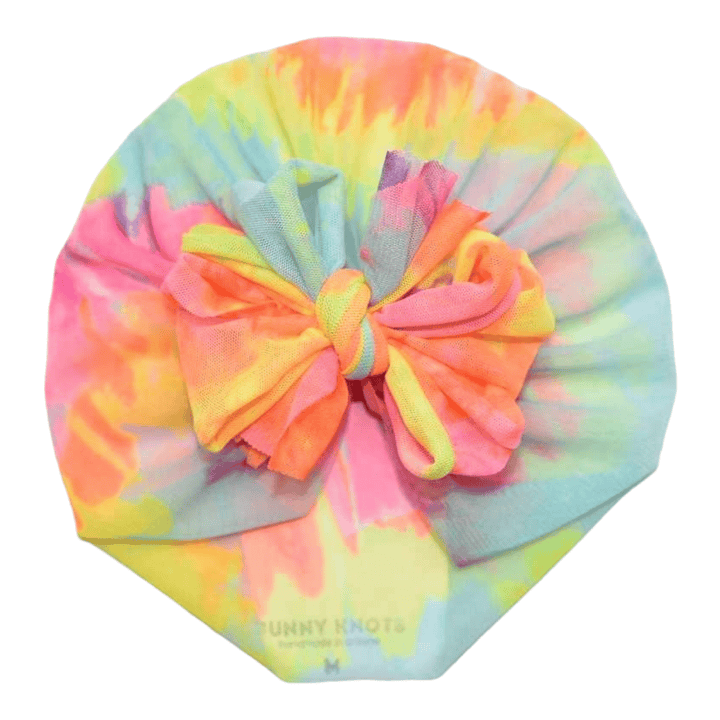 Sonnie | Bright Tie - Dye | Boho Mesh Headwrap - Bunny Knots