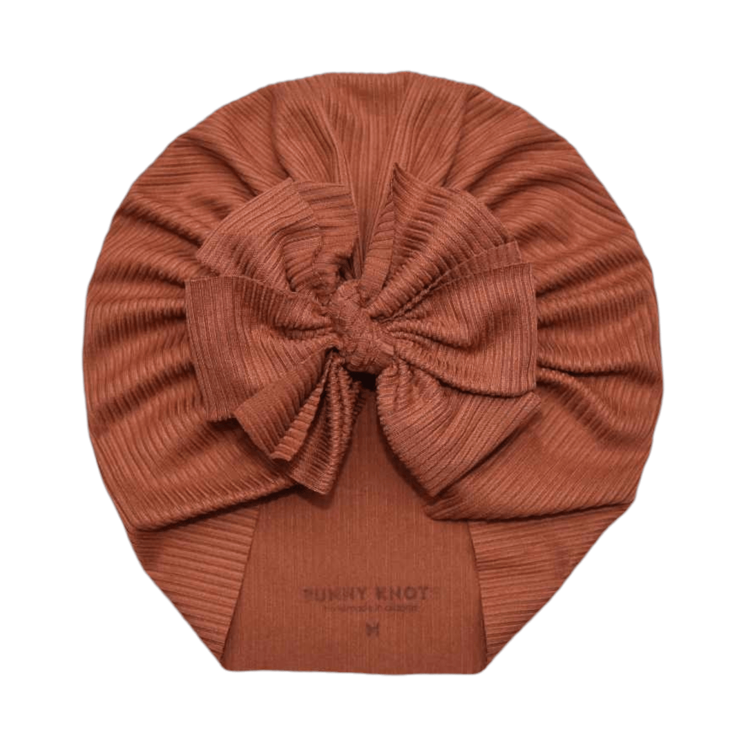 Juni | Cognac | Brushed Rib Headwrap - Bunny Knots