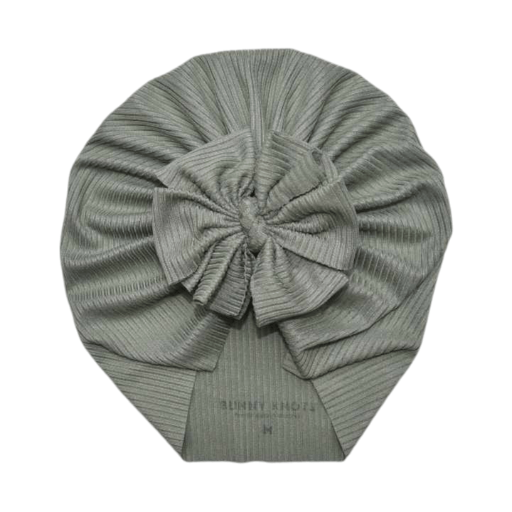 Mackleigh | Sage Grey | Brushed Rib Headwrap - Bunny Knots
