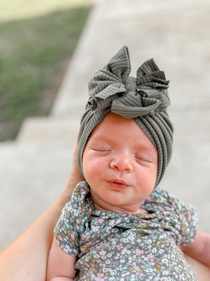Mackleigh | Sage Grey | Brushed Rib Headwrap