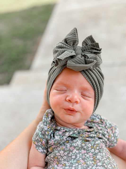 Mackleigh | Sage Grey | Brushed Rib Headwrap