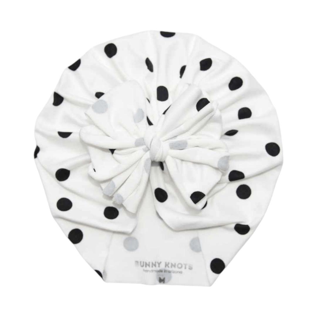 Darling | Black & White Polka | Classic Headwrap - Bunny Knots