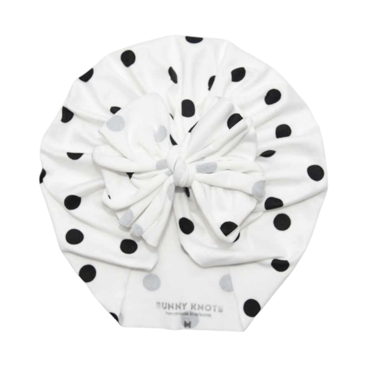Darling | Black & White Polka | Classic Headwrap - Bunny Knots