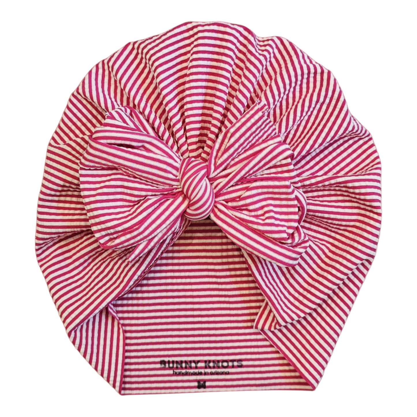 Rowen | Raspberry Stripe | Seersucker Swim Headwrap