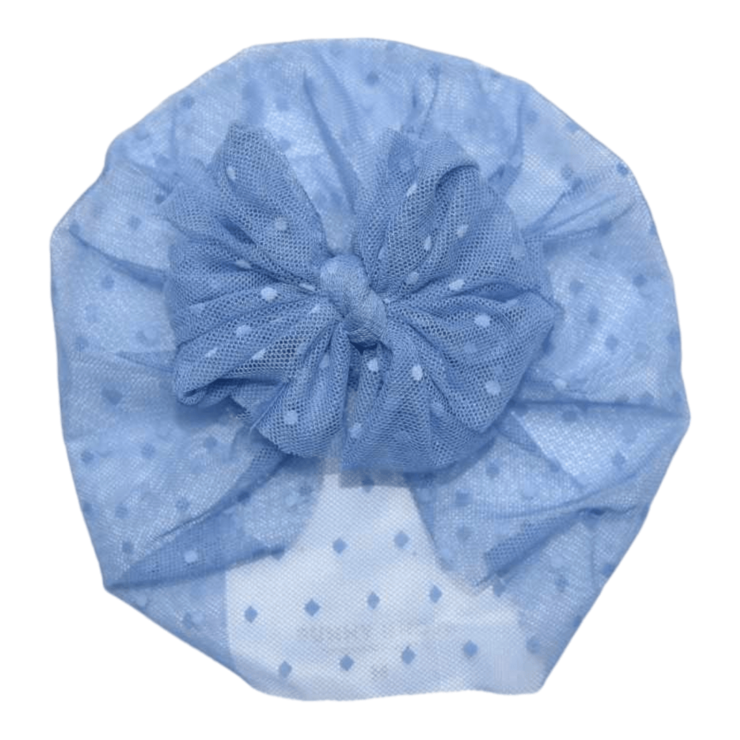 Darla Sue | Blue Jean Baby | Boho Mesh Headwrap - Bunny Knots