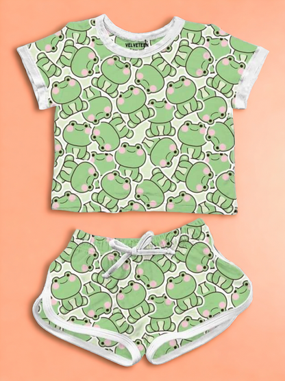 Stay Froggy | Bamboo Retro Shortie Set