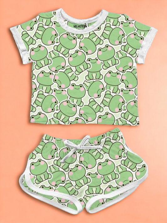 Stay Froggy | Bamboo Retro Shortie Set