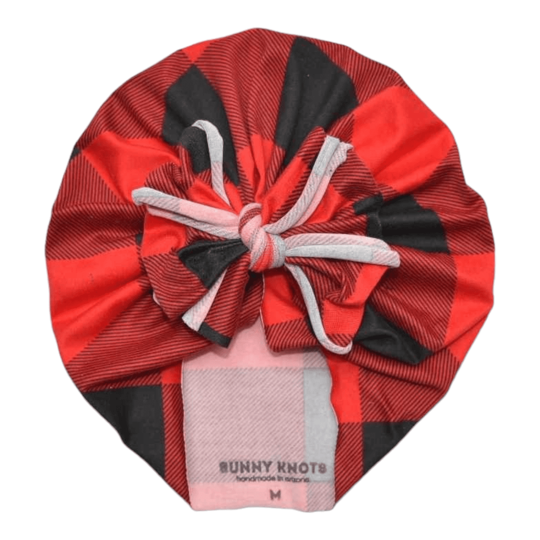 Shelbee | Black & Red Buffalo Check | Classic Headwrap - Bunny Knots