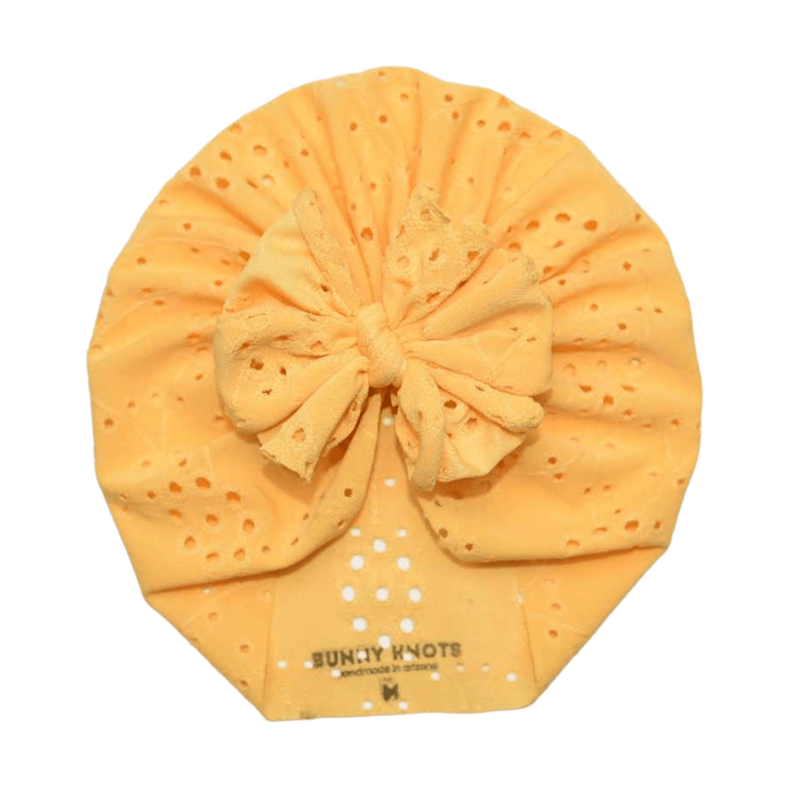 Sue Lee | Setting Sun | Eyelet Headwrap - Bunny Knots