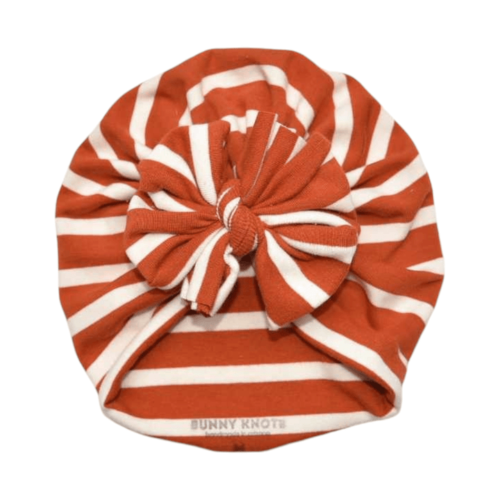 Cubbie | Copper & White Stripe | Classic Headwrap - Bunny Knots