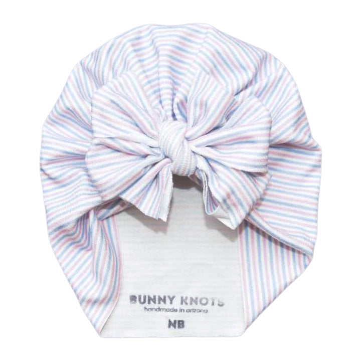 Hospital | NEW Pink & Blue Stripe | Classic Headwrap - Bunny Knots