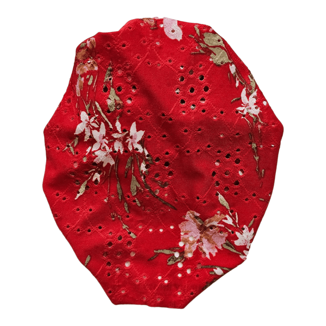 Farleigh | Red Floral | Eyelet Headwrap - Bunny Knots