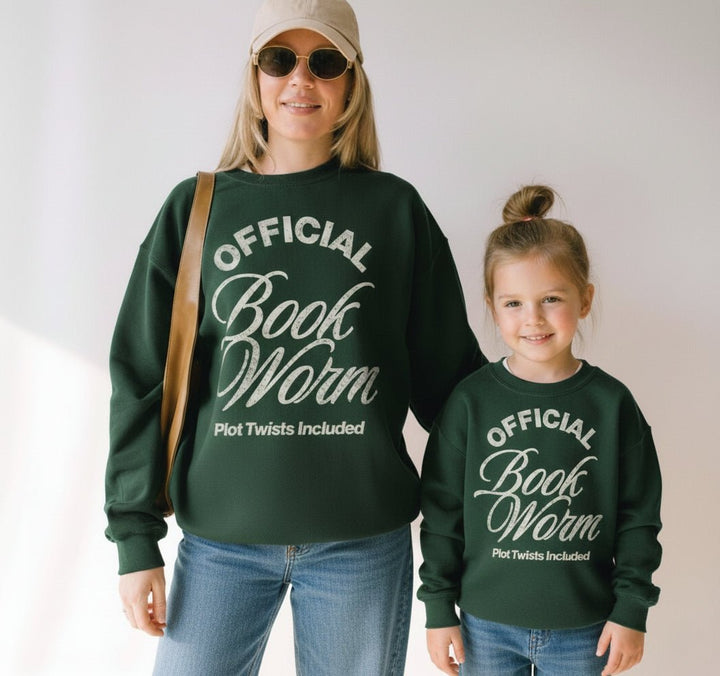 Book Worm Crewneck Sweatshirt - Bunny Knots