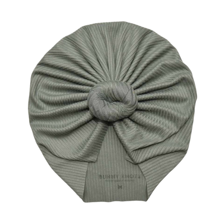 Mackleigh | Sage Grey | Brushed Rib Headwrap - Bunny Knots