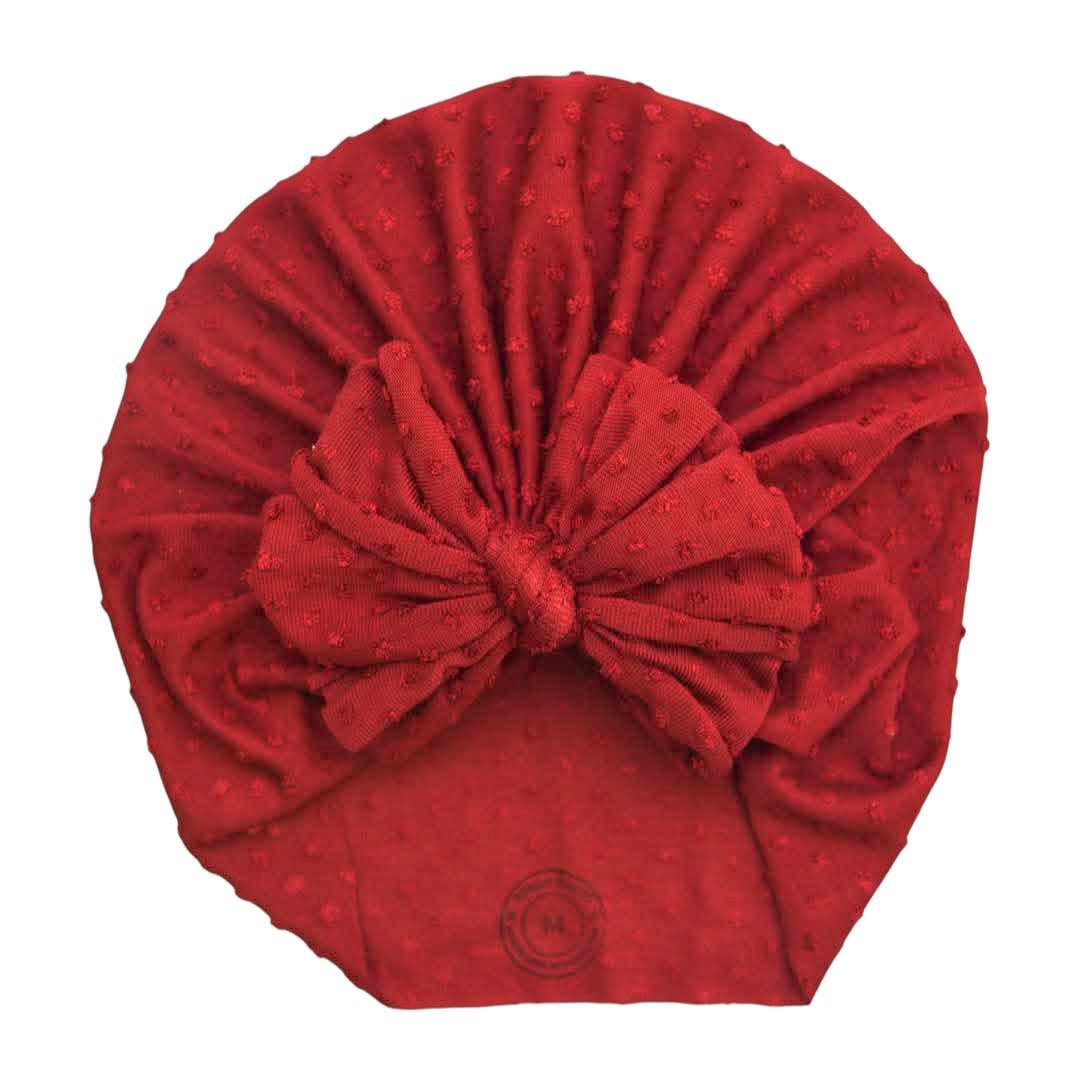 Holly | Really Red | Swiss Dot Headwrap - Bunny Knots