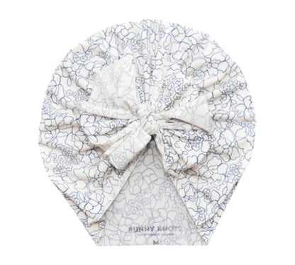 Mileigh | Blue Stencil Floral | Swim Headwrap