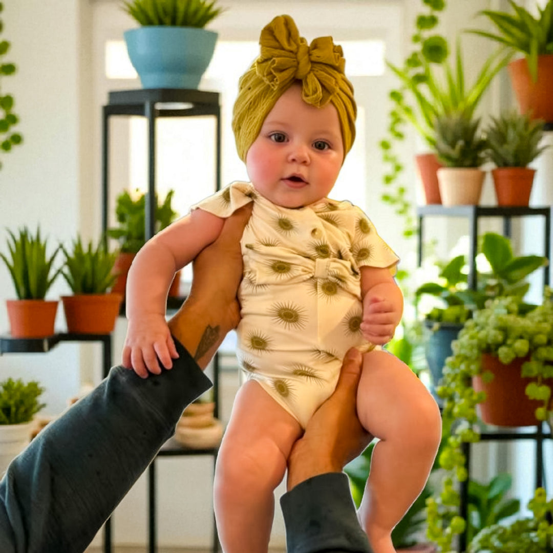 Aluma | Wheat Chartreuse | Eyelet Headwrap - Bunny Knots