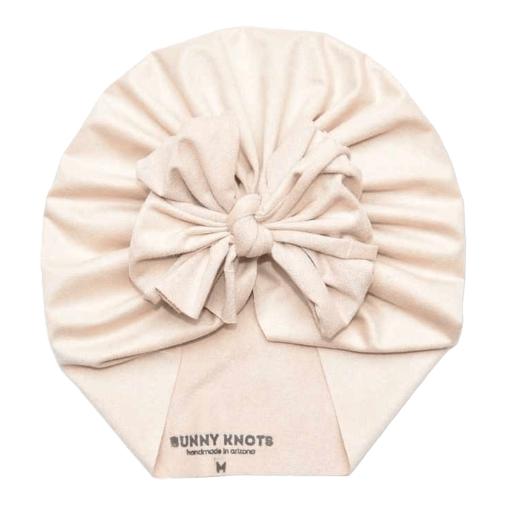 Kristo | Plaza Blanco Beige | Stretch Suede Headwrap - Bunny Knots
