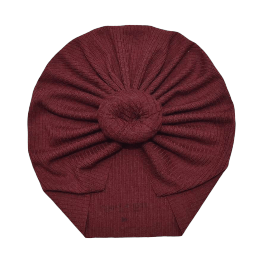 Wynni | Spiced Burgundy | Brushed Rib Headwrap - Bunny Knots