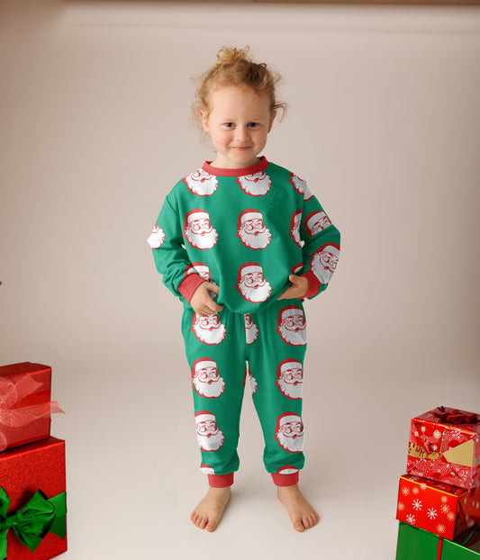 Father Christmas (Green) | Bamboo French Terry Jogger Set