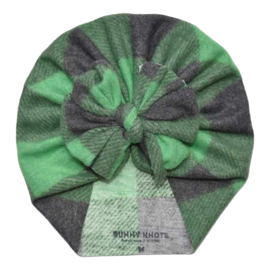 Martha May | Green Buffalo Plaid | Sweater Knit Headwrap