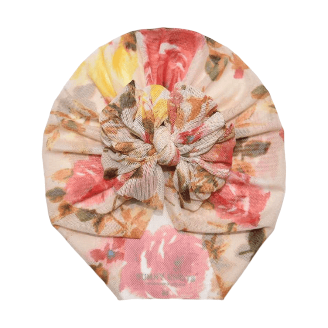 Bekah | Floral Pop | Boho Mesh Headwrap - Bunny Knots
