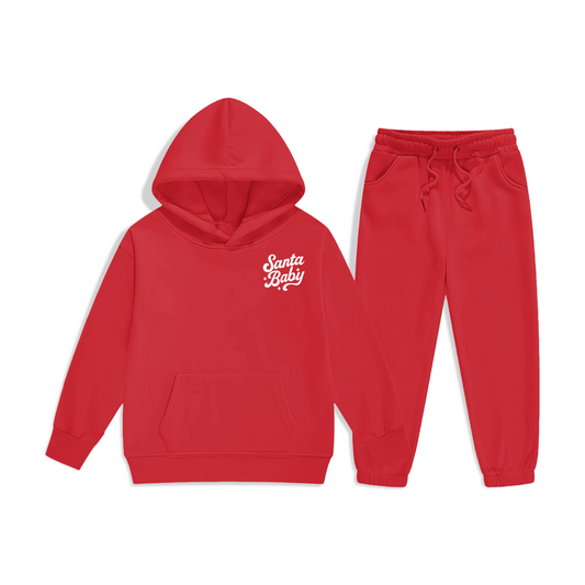Santa Baby Hoodie Set (Red)