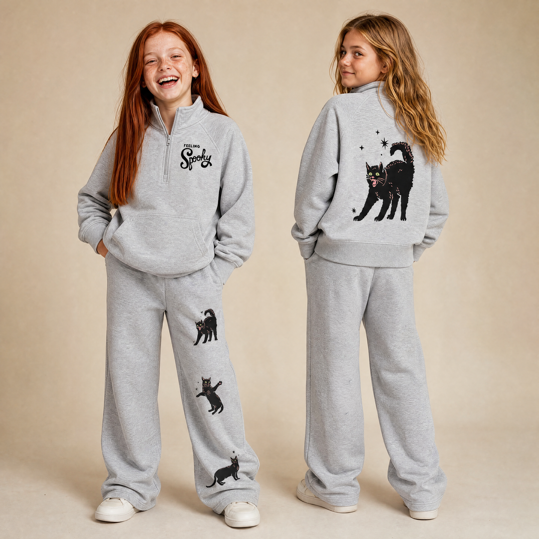 Feeling Spooky Half Zip Sweat Set