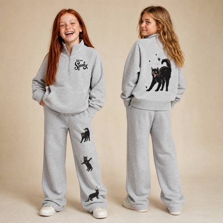Feeling Spooky Half Zip Sweat Set