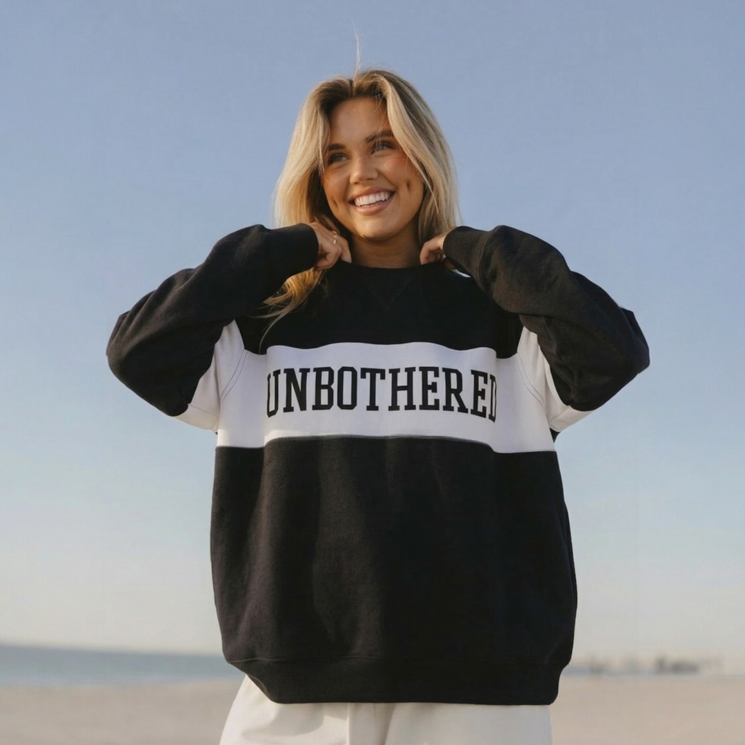Unbothered Varsity Crewneck Sweatshirt