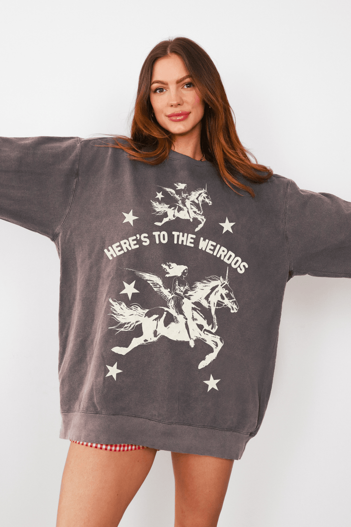 Here's To The Weirdos Crewneck Sweatshirt - Bunny Knots