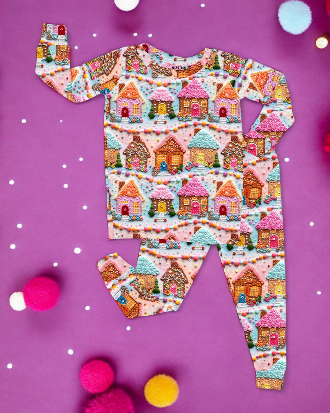 Gingerbread Town | 3D Print Bamboo Loungewear Set - Bunny Knots