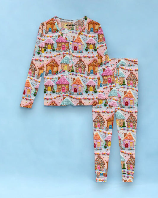 Gingerbread Town | 3D Print Women's Bamboo Loungewear Set