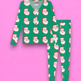 Father Christmas (Green) | Women's Bamboo Loungewear Set