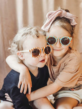 Load image into Gallery viewer, Toddler &amp; Kids Retro Sunglasses | Blue &amp; Yellow Checkerboard
