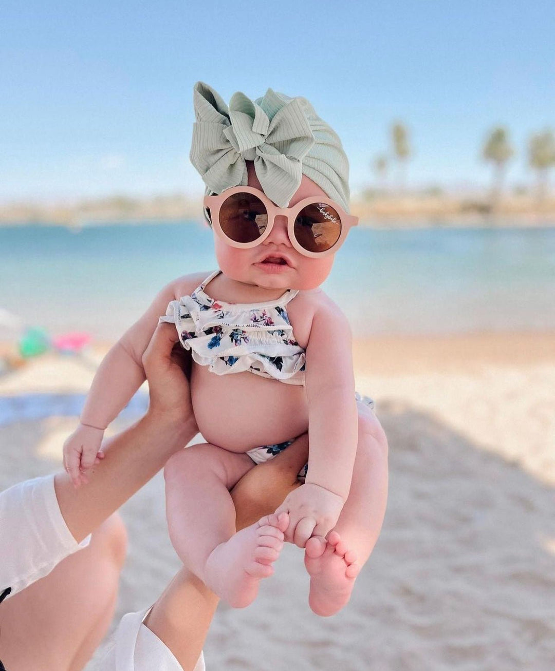 Georgie | Mint Macaron | Brushed Rib Headwrap - Bunny Knots