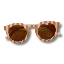 Load image into Gallery viewer, Toddler &amp; Kids Retro Sunglasses | Brown &amp; Pink Stripe
