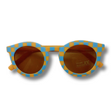 Toddler & Kids Retro Sunglasses | Blue & Yellow Checkerboard