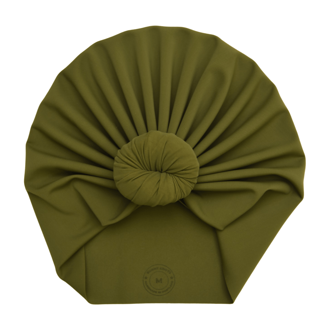 Paola | Spanish Olive | Swim Headwrap - Bunny Knots