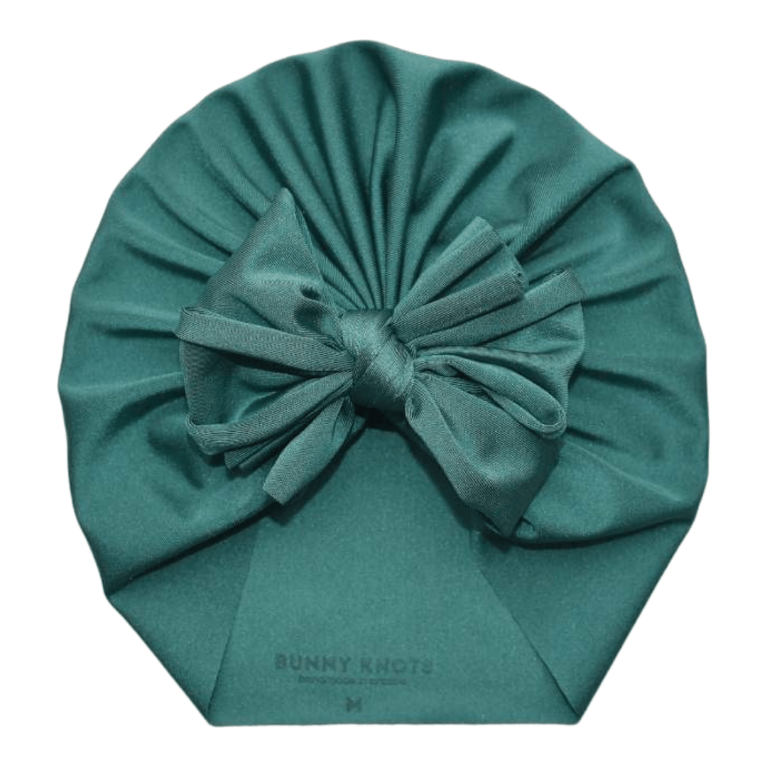 Kye | Glistening Beta Fish Green | Swim Headwrap - Bunny Knots