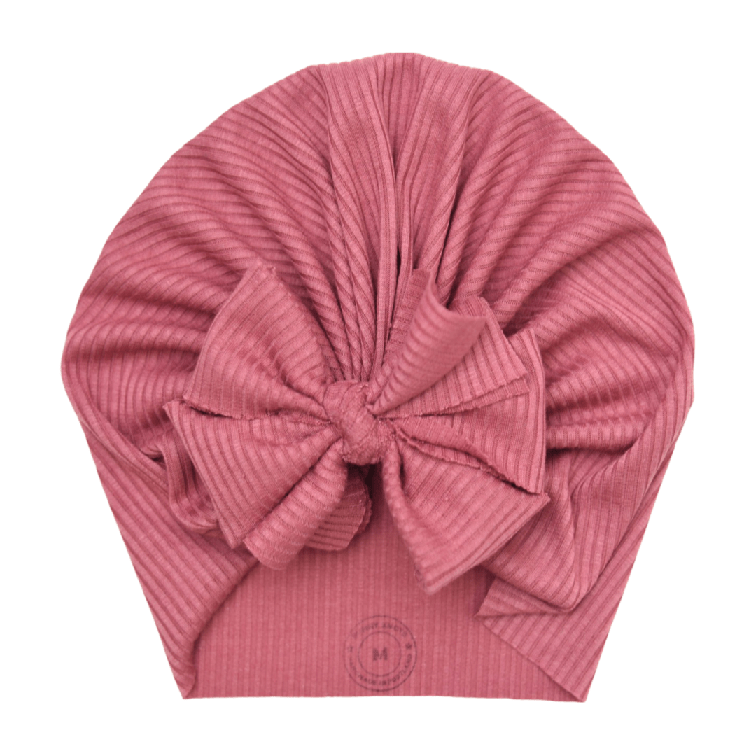 Briella | Mauve Rose | Brushed Rib Headwrap - Bunny Knots