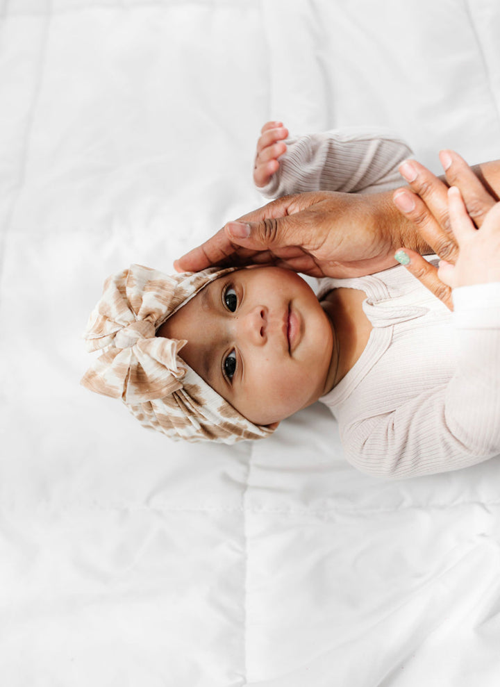 Savvy | Natural Leopard | Brushed Rib Headwrap - Bunny Knots