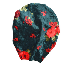 Load image into Gallery viewer, Brisque | Pine &amp; Red Floral | Crushed Velvet Headwrap

