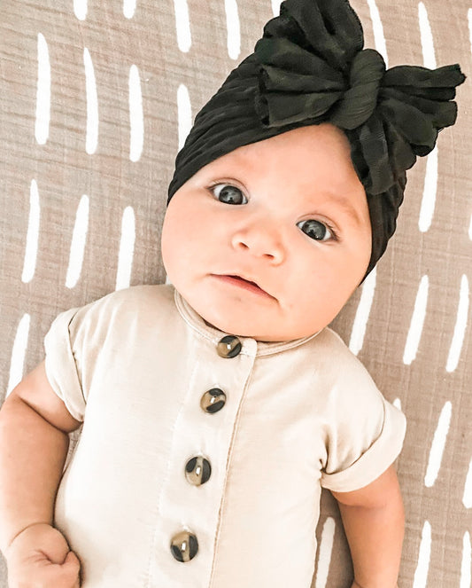 Eve | Jet Black | Honeycomb Headwrap