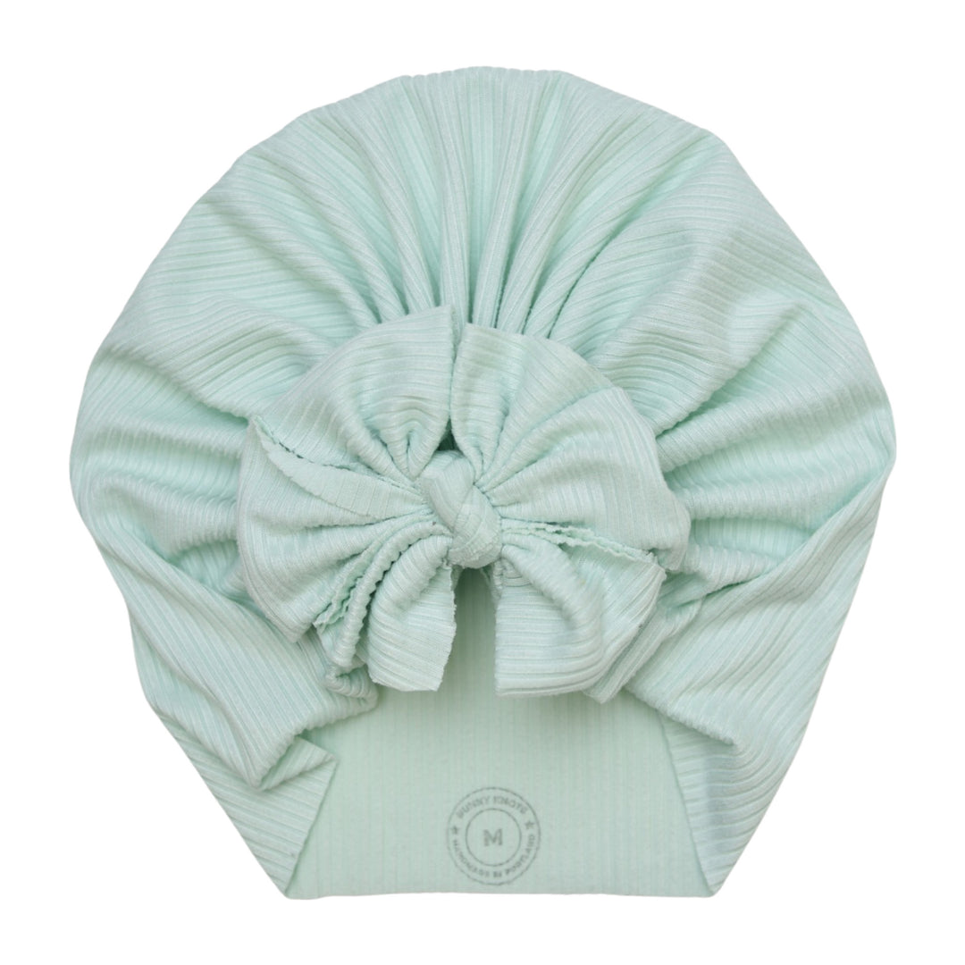 Georgie | Mint Macaron | Brushed Rib Headwrap - Bunny Knots