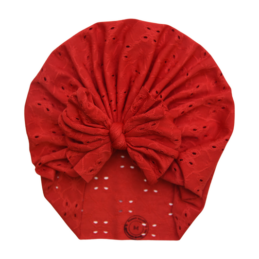 Clancy | Hot Rod Red | Eyelet Headwrap
