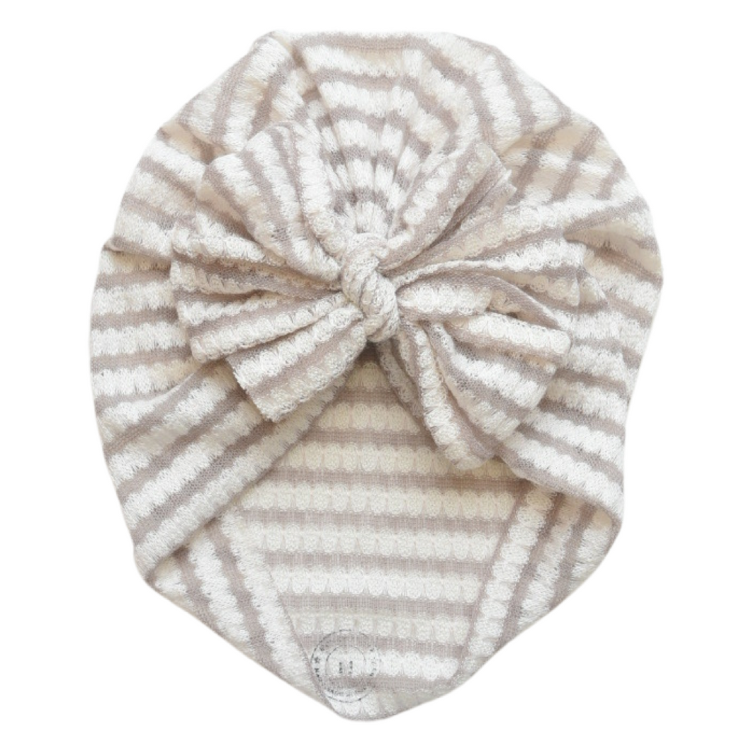 Nanna | Oat Stripe | Sweater Eyelet Headwrap