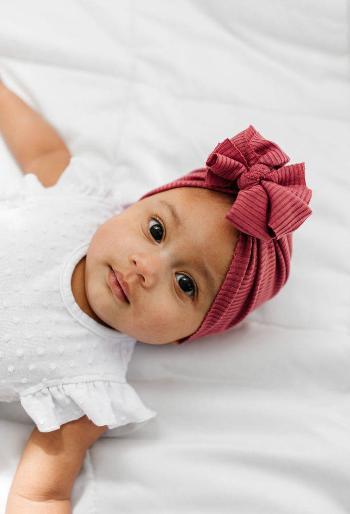 Briella | Mauve Rose | Brushed Rib Headwrap - Bunny Knots