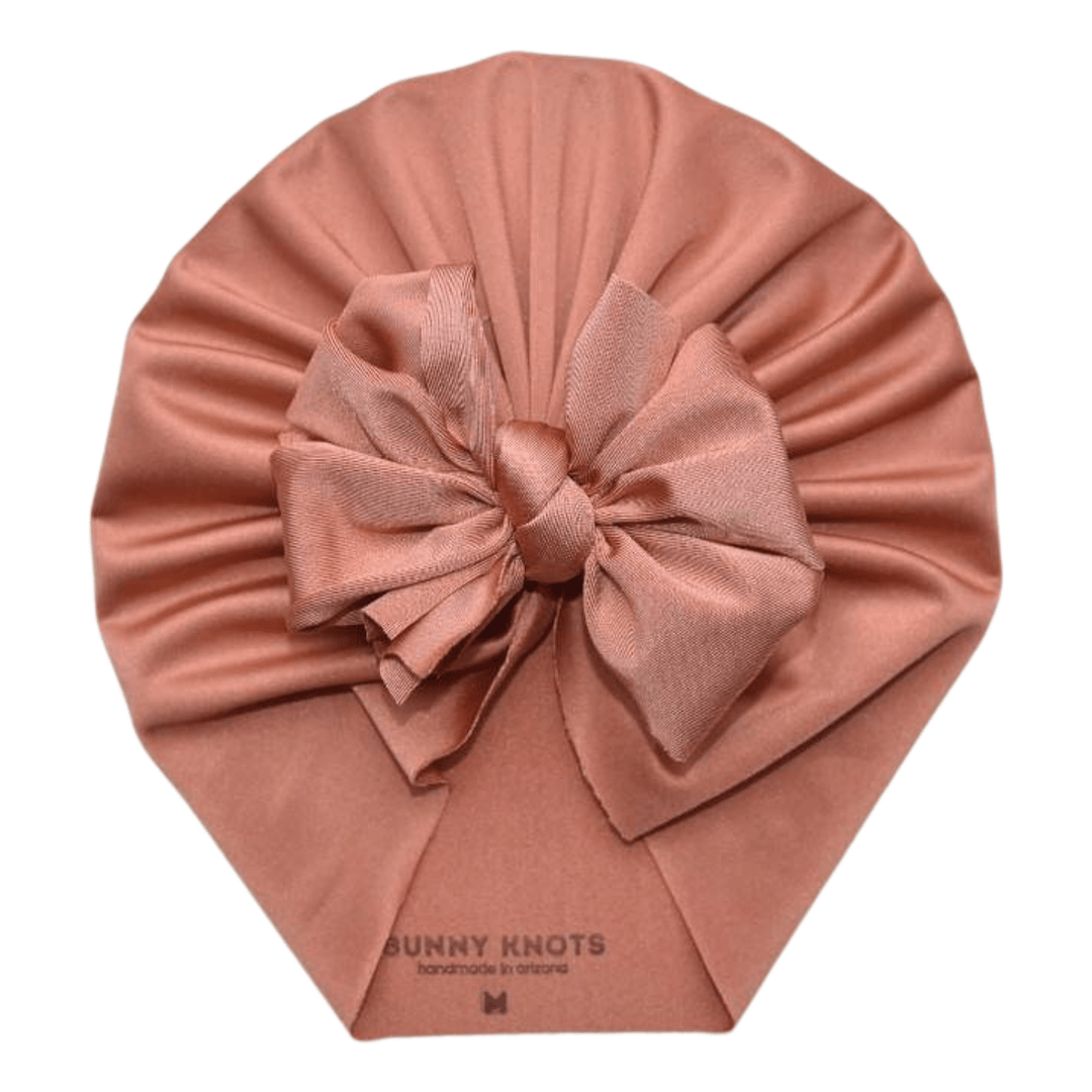 Sahera | Glistening Copper Rose | Swim Headwrap - Bunny Knots